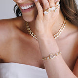 Pear & Cushion Champagne Diamond Link Bracelet