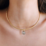 Old Mine Oval Cut Diamond Collar Necklace