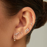 Prong Set Diamond Dangle Stud Earrings