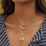 Small Pavé Diamond Eye Necklace