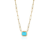Manhattan Emerald-Cut Turquoise Necklace