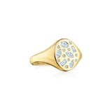Kwiat 18K Yellow Gold Diamond Small Signet Cobblestone Ring