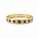 Sapphire Flush Set Starburst Satin Finish Bangle Bracelet