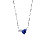 Sapphire & Diamond Toi et Moi Necklace
