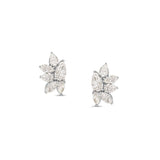Floral Pear & Marquise Diamond Stud Earrings