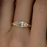 Solitaire Diamond Ring in Elongated Moval Cut