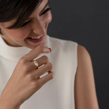 Solitaire Diamond Ring in Elongated Moval Cut