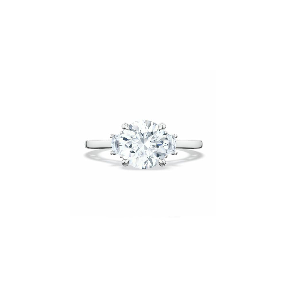 Lunetta Crescent Three Stone Engagement Ring