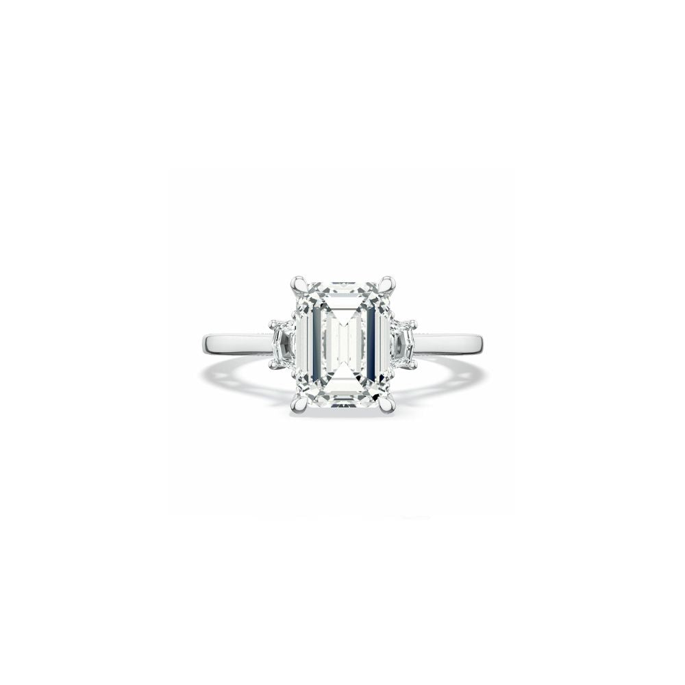 Lunetta Crescent Three Stone Engagement Ring