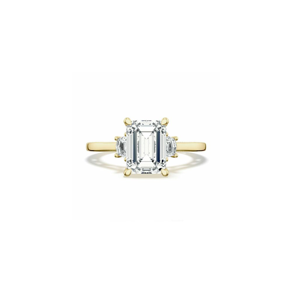 Lunetta Crescent Three Stone Engagement Ring