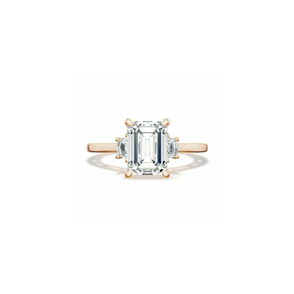 Lunetta Crescent Three Stone Engagement Ring
