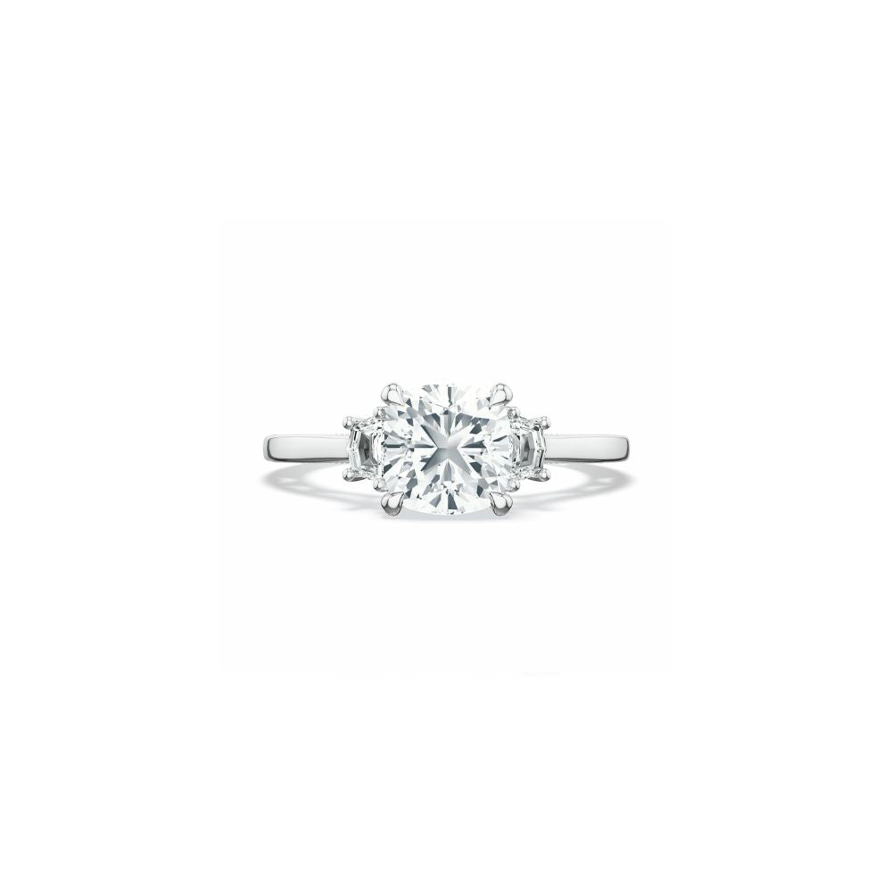 Lunetta Crescent Three Stone Engagement Ring