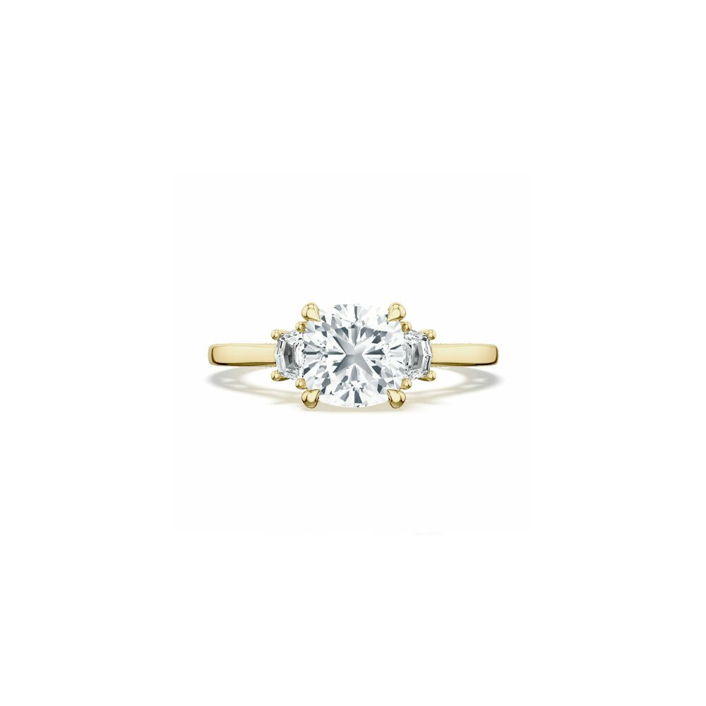 Lunetta Crescent Three Stone Engagement Ring