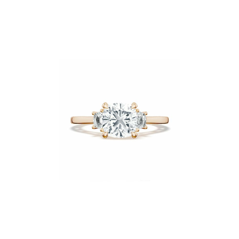 Lunetta Crescent Three Stone Engagement Ring