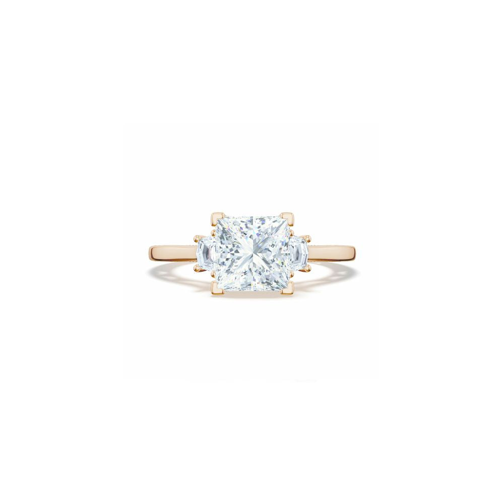 Lunetta Crescent Three Stone Engagement Ring