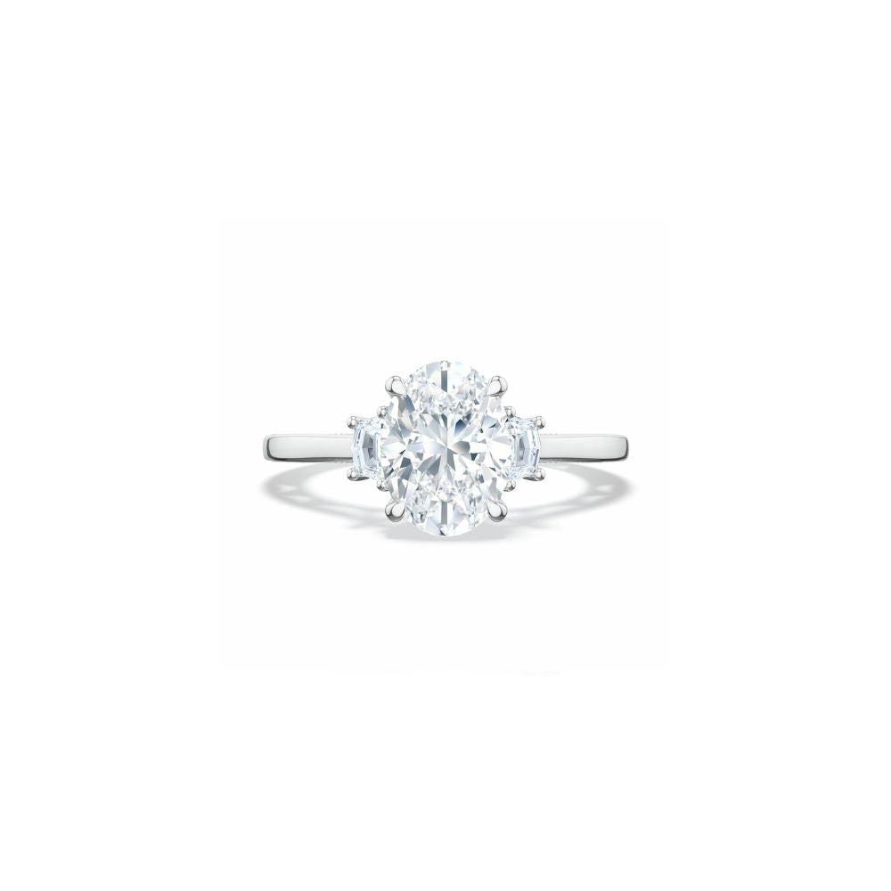 Lunetta Crescent Three Stone Engagement Ring