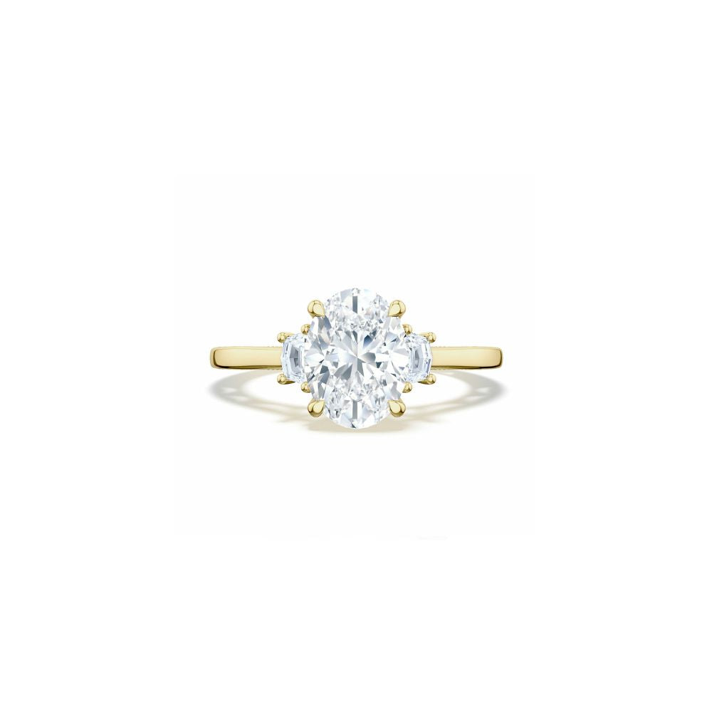 Lunetta Crescent Three Stone Engagement Ring