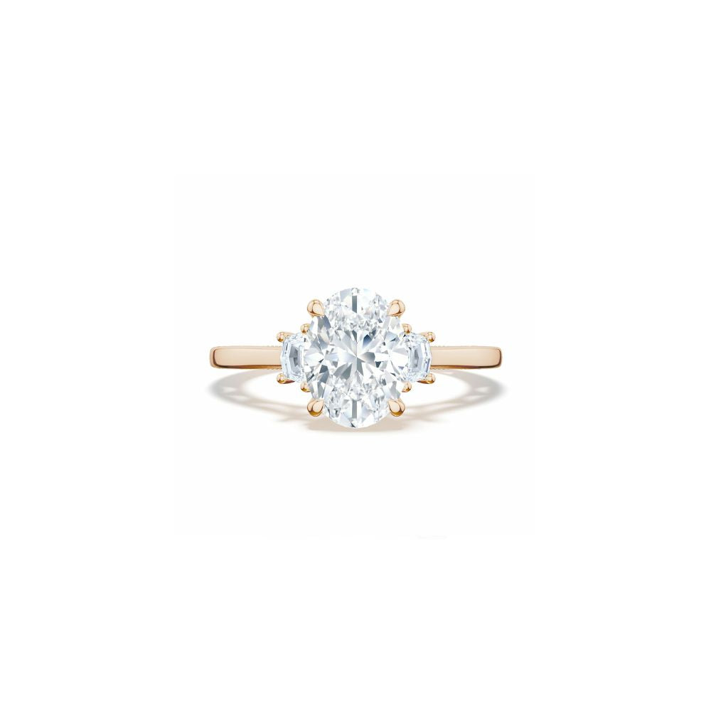 Lunetta Crescent Three Stone Engagement Ring