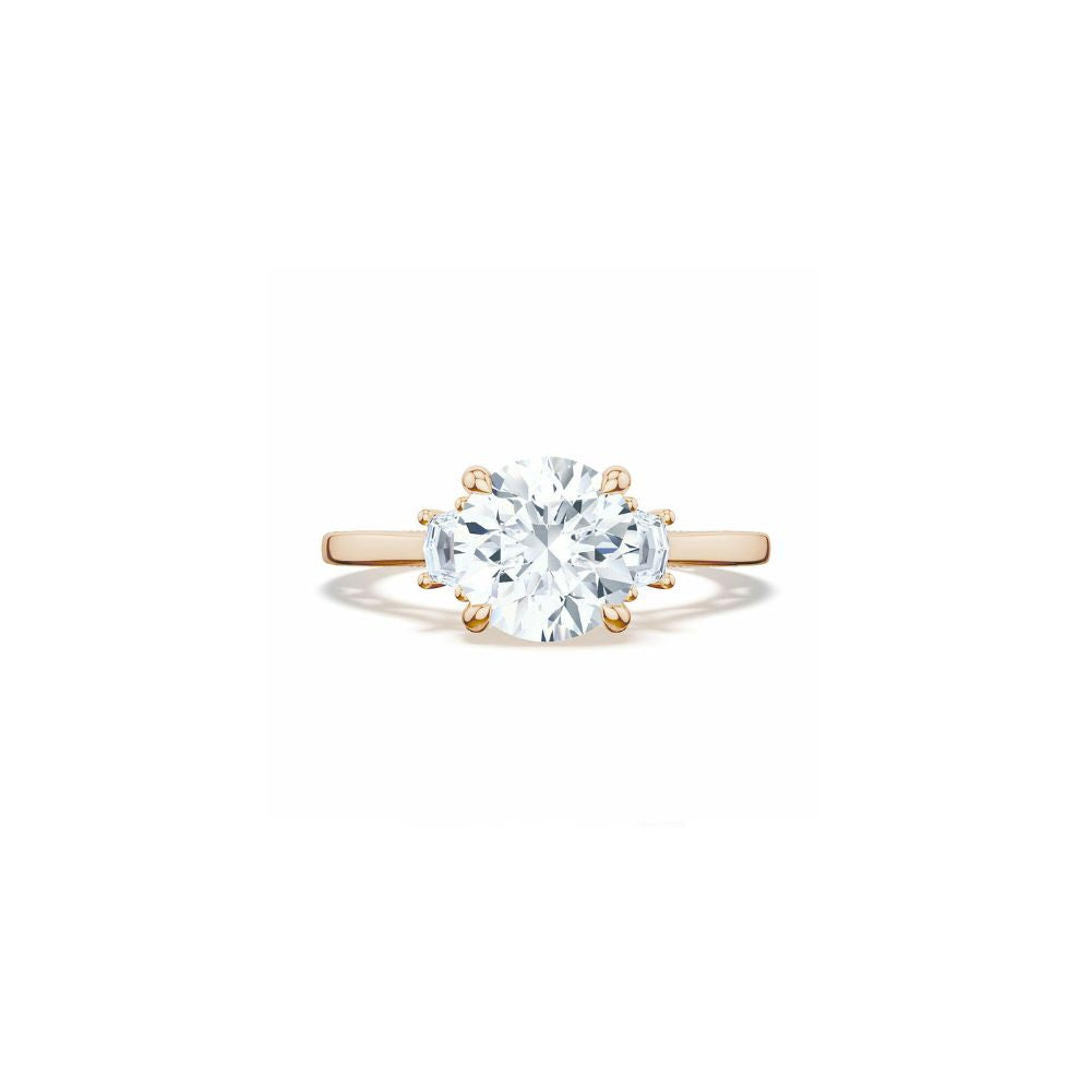 Lunetta Crescent Three Stone Engagement Ring