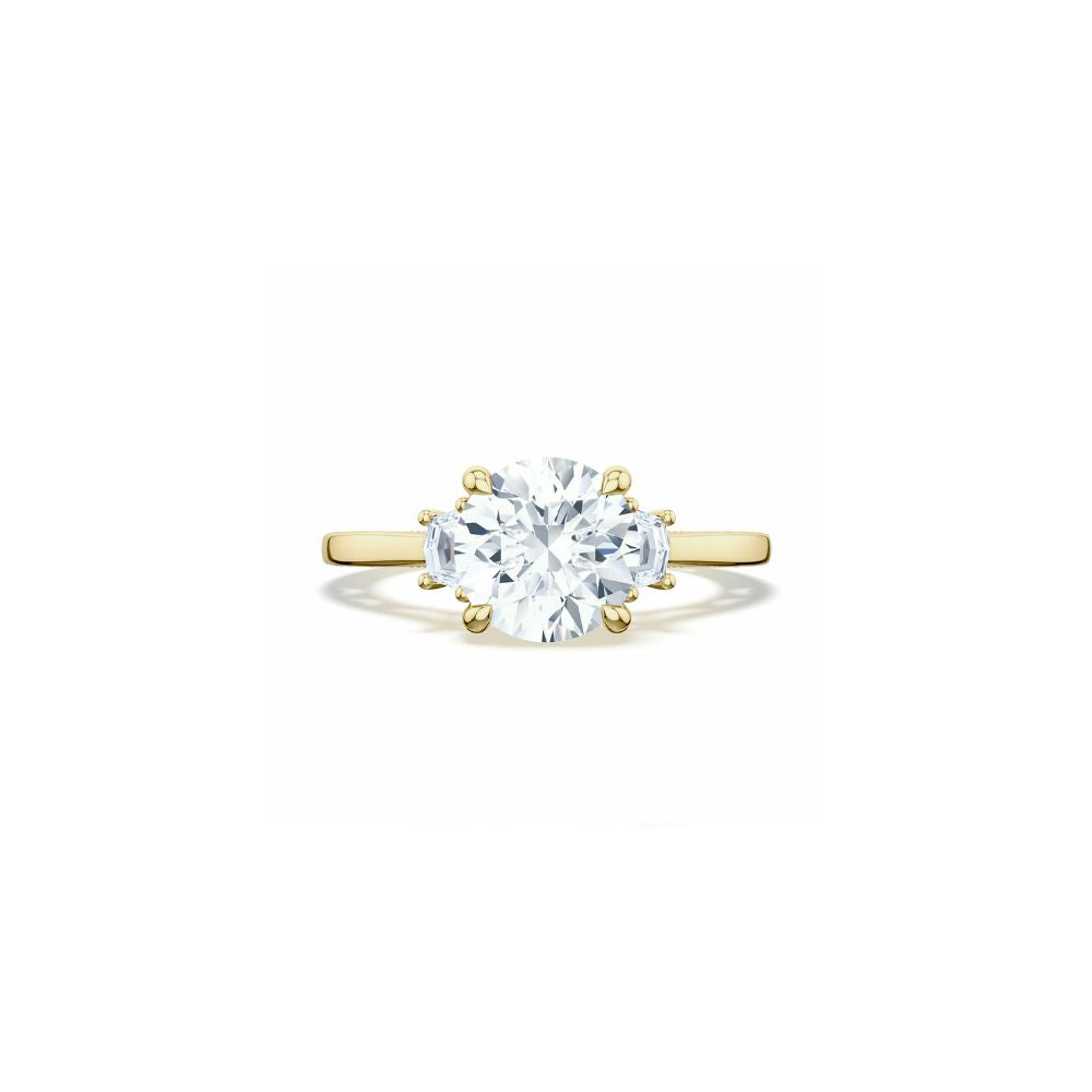 Lunetta Crescent Three Stone Engagement Ring