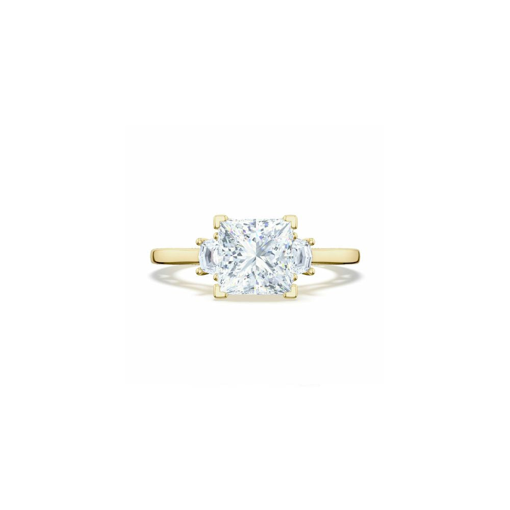 Lunetta Crescent Three Stone Engagement Ring