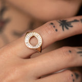 Tapered Baguette Diamond Sphere Engagement Ring