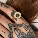 Tapered Baguette Diamond Sphere Engagement Ring