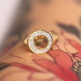 Tapered Baguette Diamond Sphere Engagement Ring