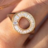 Tapered Baguette Diamond Sphere Engagement Ring