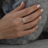 Triple Baguette Diamond Wave Engagement Ring