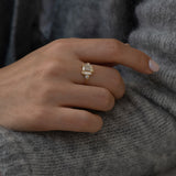 Triple Baguette Diamond Wave Engagement Ring
