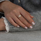 Triple Baguette Diamond Wave Engagement Ring