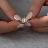 Triple Baguette Diamond Wave Engagement Ring