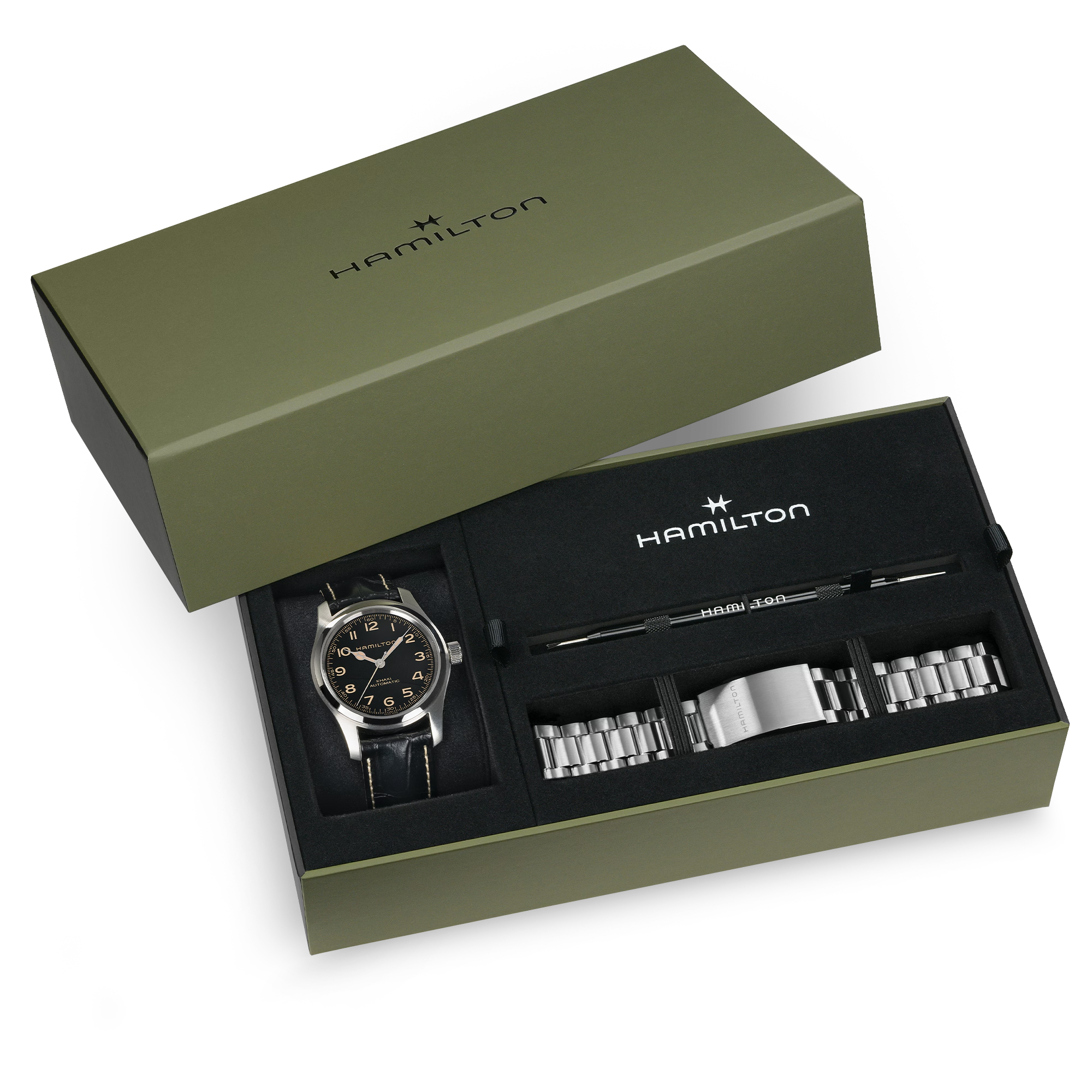 Hamilton Khaki Field Murph Auto 42mm Bracelet Bundle H70605732