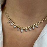 Hanging Envoy Diamond Curb Chain Necklace