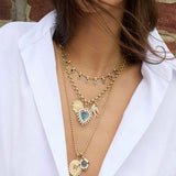 Storrow 18kt Yellow Gold Diamond and Blue Topaz Emma Necklace