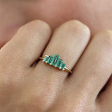 Art Deco Baguette Cut Emerald Ring
