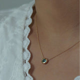 Ayin Teal Sapphire & Diamond Accent Evil Eye Necklace