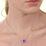 Goshwara 18k Yellow Gold East West Amethyst Pendant Necklace