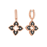 Roberto Coin 18kt Rose Gold Black and White Diamon Venetian Princess Drop Earrings