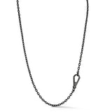 Carrington Black Sterling Silver Cable Chain Necklace with Swivel Clasp