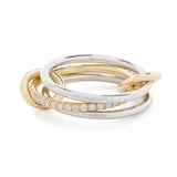 Spinelli Kilcollin 18kt White and Yellow Gold and Pave Diamond Sonny Ring