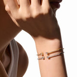 Le Cube Diamant Medium Bracelet With End & Pavé Diamonds