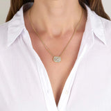 Diamond Oval Cobblestone Necklace