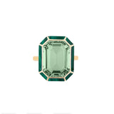 Goshwara 18kt Yellow Gold , Prasiolite and Malachite Inlay Ring