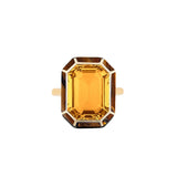 Citrine Ring with Tiger’s Eye Inlay