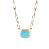 Manhattan Emerald-Cut Turquoise Necklace