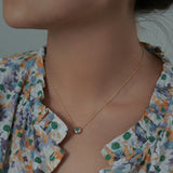 Ayin Teal Sapphire & Diamond Accent Evil Eye Necklace