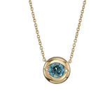 Ayin Teal Sapphire & Diamond Accent Evil Eye Necklace