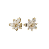 Asymmetric Blossom Diamond Earrings